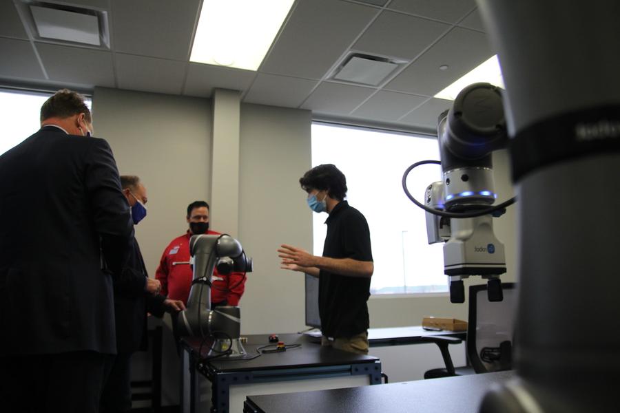 Telamon employees in the new Robotics Training Lab in Lebanon.